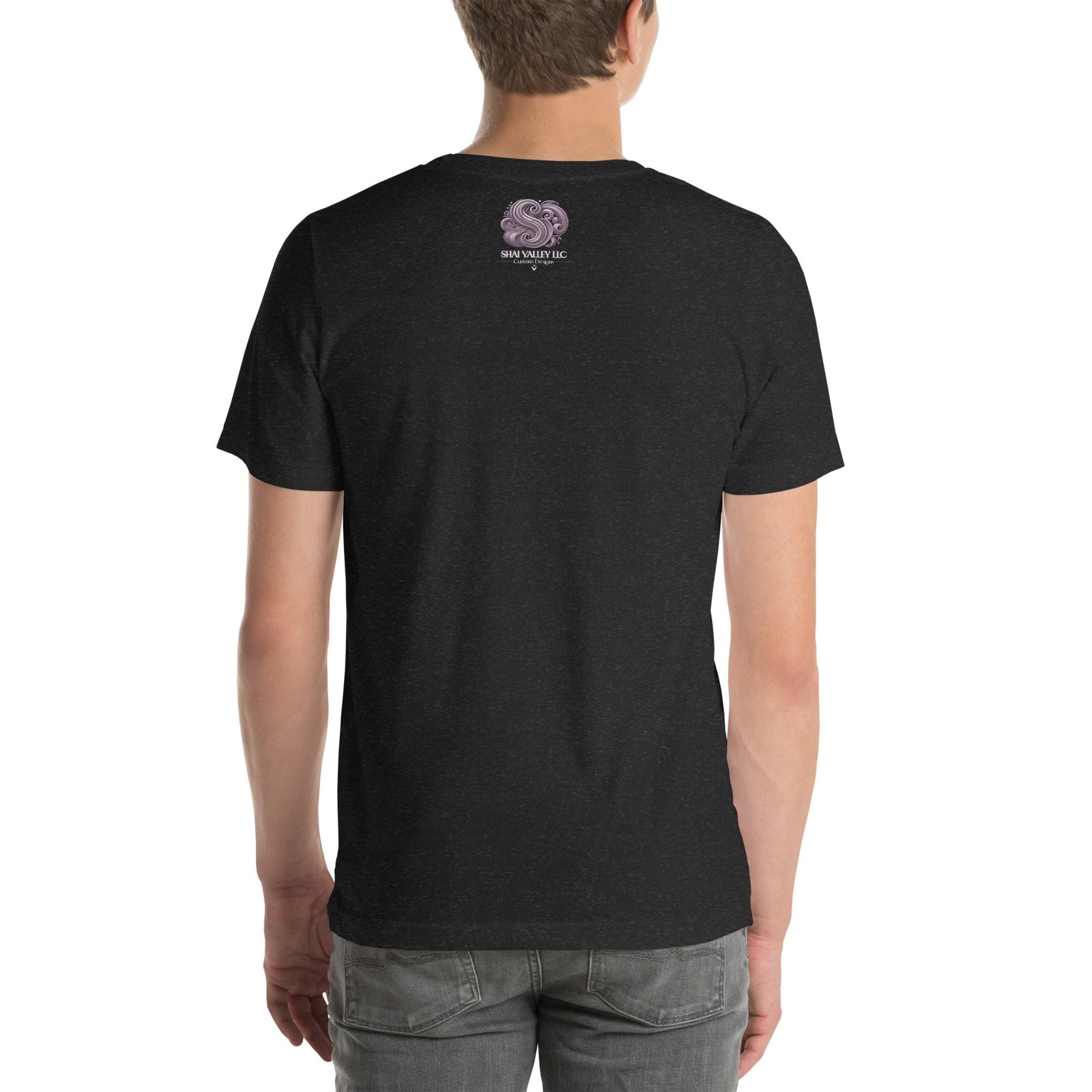 Black heather t-shirt featuring a bold graphic of a man holding cash with the phrase “Scared Money Don’t Make Money.”
