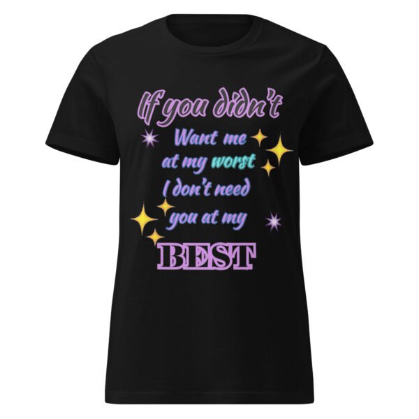 "Because you leveled up—and they noticed. – Shai Valley Exclusive" Tee 1 womens basic softstyle t shirt black front 682cd6821a98d