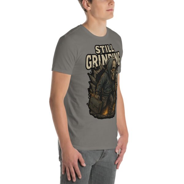 Still Grinding Tee – King Reigns Collection | Shai Valley LLC 17 unisex basic softstyle t shirt charcoal right front 685c0caa9635f