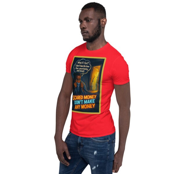 “Scared Money Don’t Make Any Money” Tee 75 unisex basic softstyle t shirt red left front 684ee3a066b0e