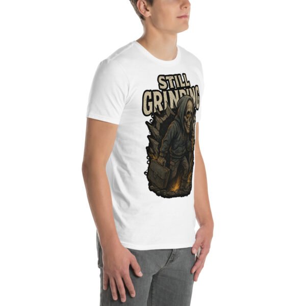 Still Grinding Tee – King Reigns Collection | Shai Valley LLC 23 unisex basic softstyle t shirt white right front 685c0caaaacc8