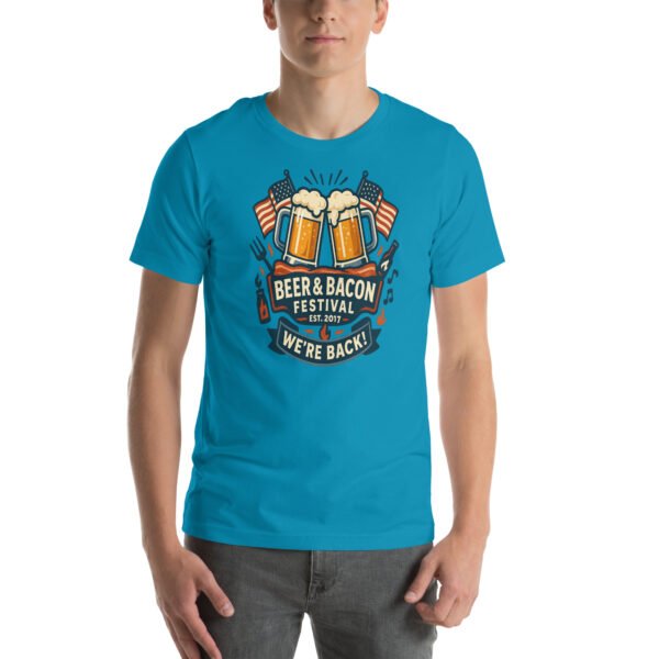 Beer & Bacon Festival 71 unisex staple t shirt aqua front 68685fd41a859