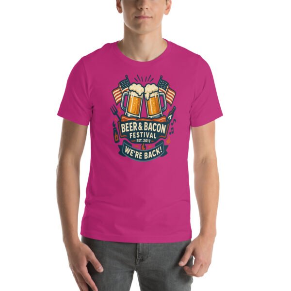 Beer & Bacon Festival 64 unisex staple t shirt berry front 68685fd4004d5