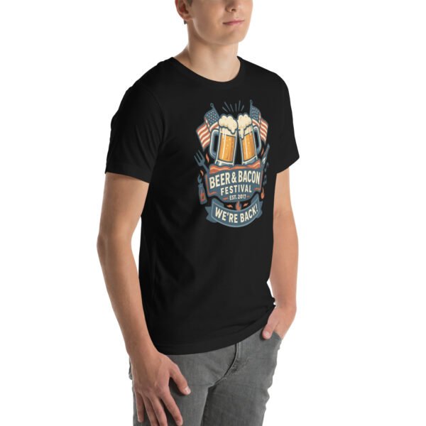 Beer & Bacon Festival 62 unisex staple t shirt black right front 68685fd3f242e