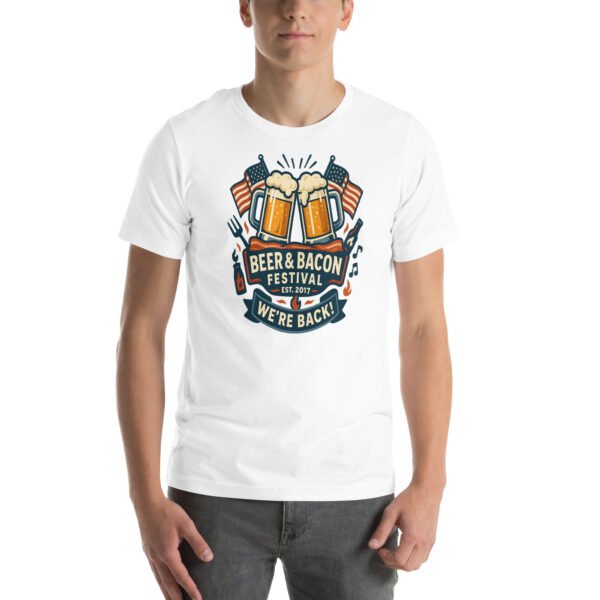 Beer & Bacon Festival 78 unisex staple t shirt white front 68685fd444902