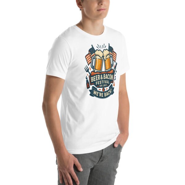 Beer & Bacon Festival 83 unisex staple t shirt white right front 68685fd46b75c