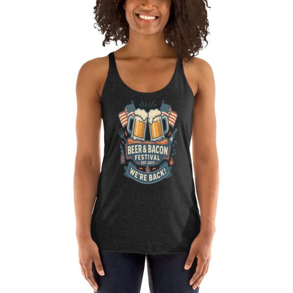 womens racerback tank top vintage black front 686ab7d5956bf
