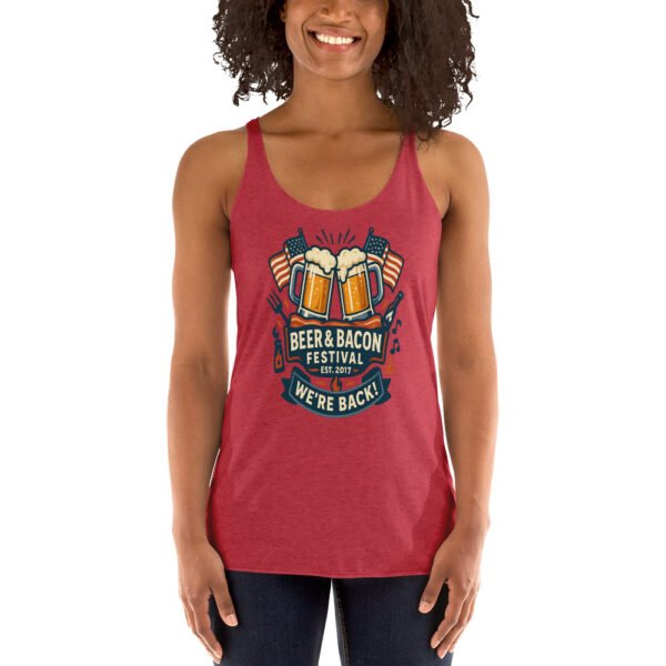 womens racerback tank top vintage red front 686ab7d59594a