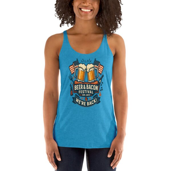 womens racerback tank top vintage turquoise front 686ab7d595cc9