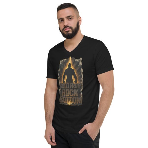 unisex v neck tee black left front 689a706ae4efd