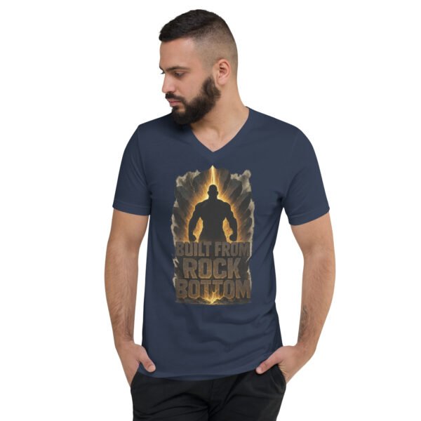 unisex v neck tee navy front 689a706ae590e