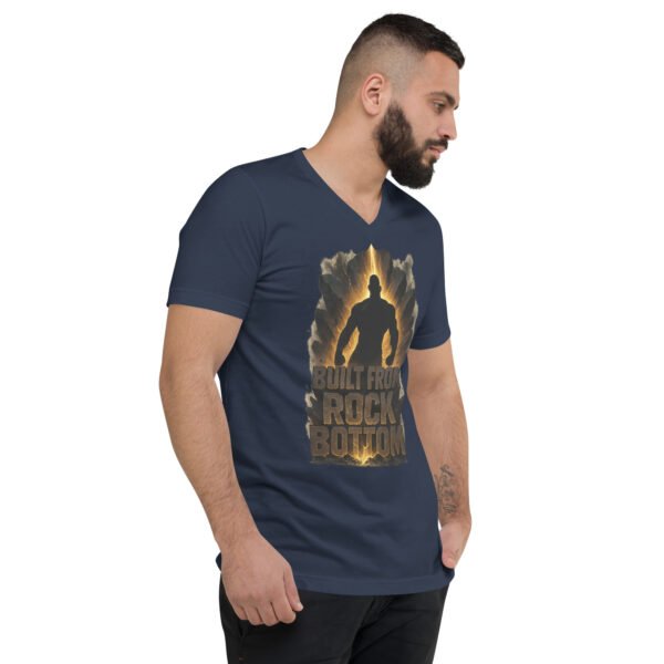 unisex v neck tee navy right front 689a706ae6d6b