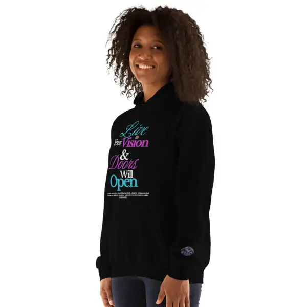 Live Your Vision Motivational Hoodie | By Shai Valley 4 unisex heavy blend hoodie black left front 693b4fb4d0646