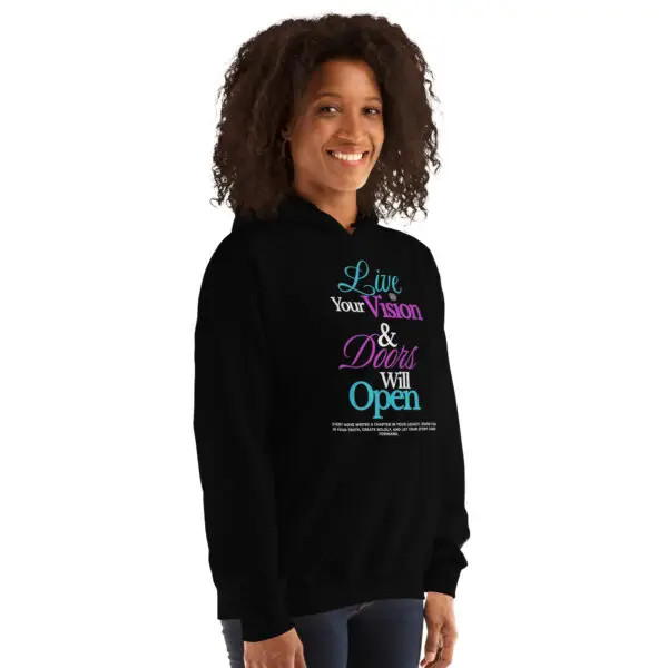 Live Your Vision Motivational Hoodie | By Shai Valley 6 unisex heavy blend hoodie black right front 693b4fb4d2bd7