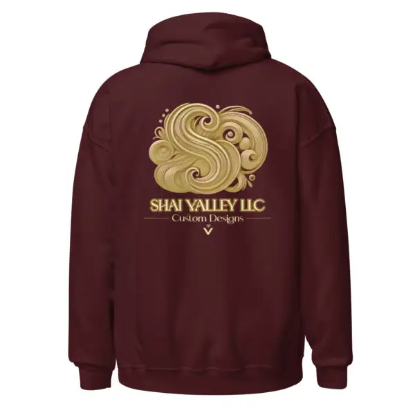 Shai Valley | Elevate Your Frequency Hoodie 4 unisex heavy blend hoodie maroon back 694006a9bd457
