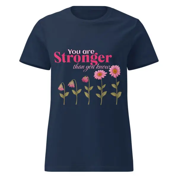Stronger Than You Know | Shai Valley Women’s Tee 11 womens basic softstyle t shirt navy front 694368788456b