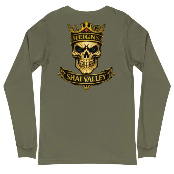 Kiss the Ring Long Sleeve Tee | King Reigns by Shai Valley 6 unisex long sleeve tee military green back 697e617d8e54f