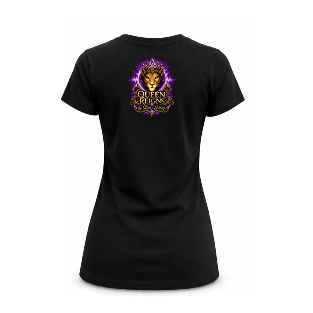 Queen Reigns Women’s Tee by Shai Valley lioness Queen of Hearts graphic Dream Big Bet on Yourself