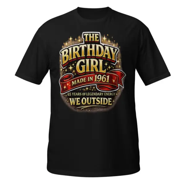 The Birthday Girl 1961 Edition Tee 12 unisex basic softstyle t shirt black front 69b70fe746f4c