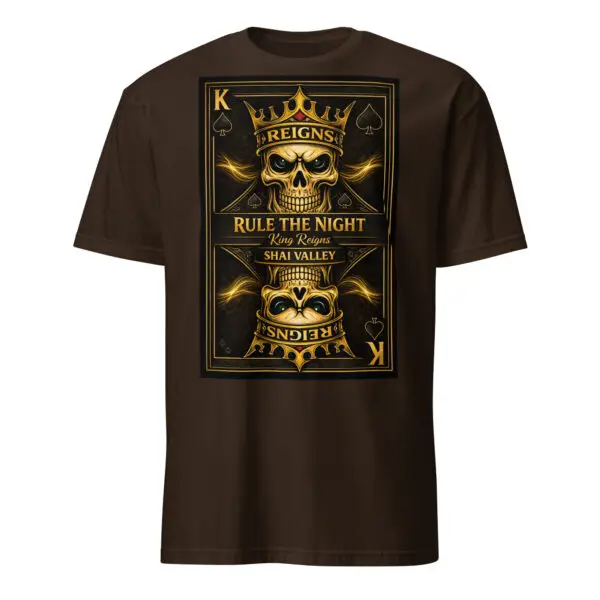 King Reigns skull playing card t shirt gold black Shai Valley