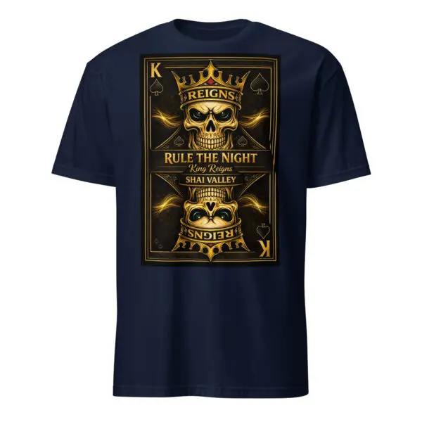 King Reigns skull playing card t shirt gold black Shai Valley