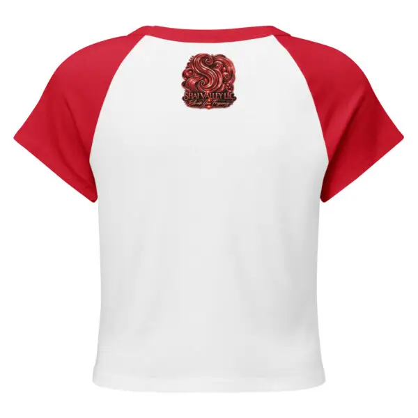 womens micro rib raglan baby tee white red back 69ad85790d99a