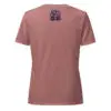 Heather mauve womens V neck shirt back view with Shai Valley logo label Queen Reigns Checkmate graphic tee
