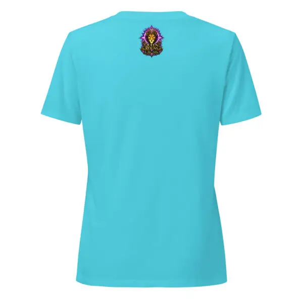 womens relaxed v neck t shirt turquoise back 69bf0f8cbc2ce