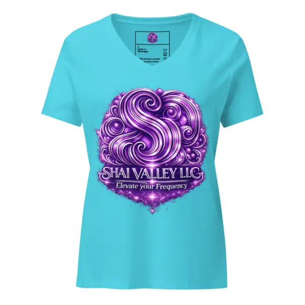 womens relaxed v neck t shirt turquoise front 69e19b9a08434