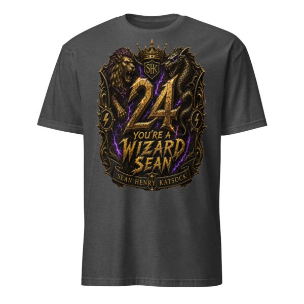 24 • You're a Wizard, Sean 21 unisex basic softstyle t shirt dark heather grey front 6a21f85febfdf