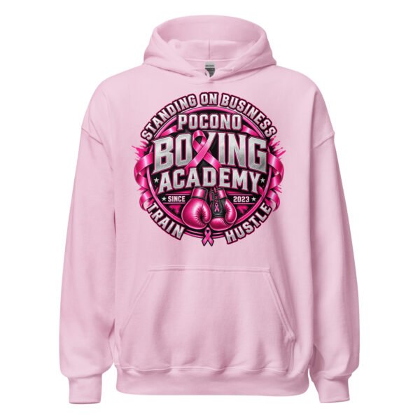 PBA Stand on business. Train with purpose. Hustle with heart. 9 unisex heavy blend hoodie light pink front 6ab1be2423266